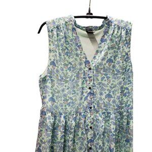 Disney Green Floral Sleeveless Maxi Dress L Alice Looking Glass Colleen Atwood